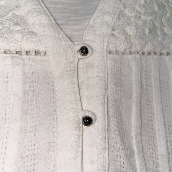 Gloria Vanderbilt Lace Trim Peasant Blouse Top - Picture 8 of 14